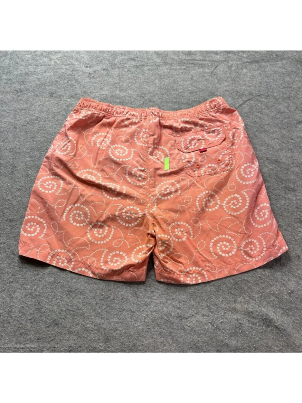 Tommy Bahama Swim Trunks Men L Orange Nylon Lined Geometric Built in Brief 18